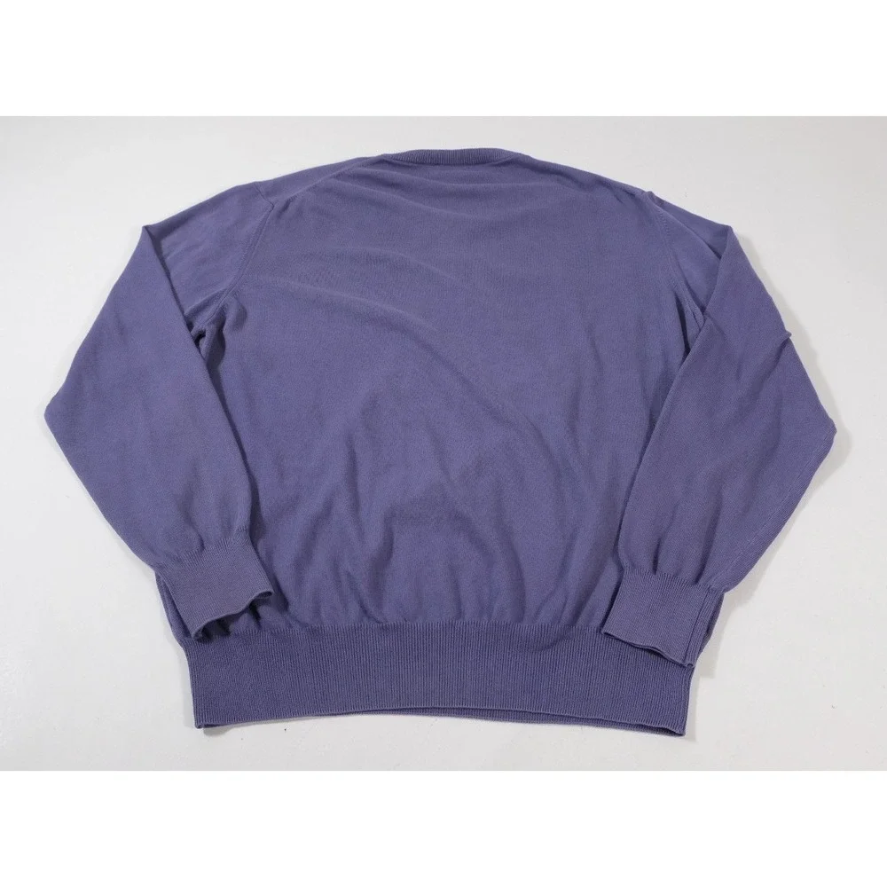 Toscano Sweater Mens M Purple Patrick‎ Assaraf V-Neck Cotton Knit Made In Italy